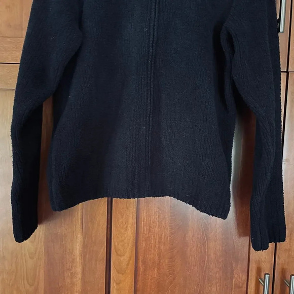 L.L. Bean Vintage Sweater Boucle Full Zip Black Size Small - Picture 3 of 7